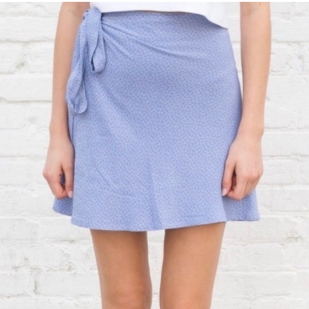 Brandy Melville Genevieve Blue Floral Wrap Skirt
